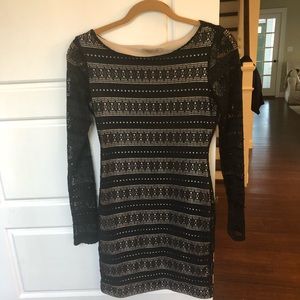 Arden B Black Crochet Dress